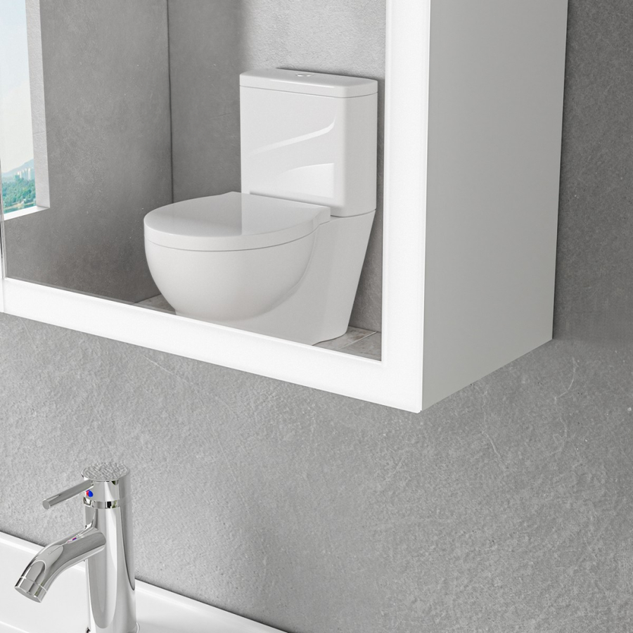 Specchio Armadio LED MODA 60x70 cm Bianco Illuminazione Perimetrale e Sensore Radar Specchi Armadio Titolo predefinito Alessandro Design