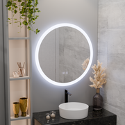 Specchio rotondo a LED, 70 cm, Noxia Touch, sistema antiappannante, specchi dimmerabili Korman E Titolo predefinito Alessandro Design
