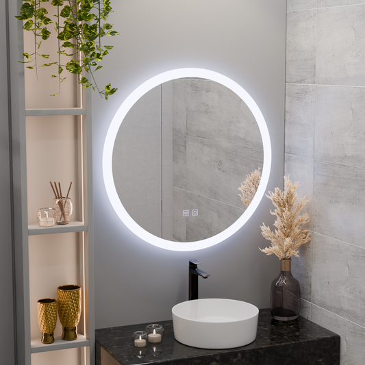 Specchio rotondo a LED, 70 cm, Noxia Touch, sistema antiappannante, specchi dimmerabili Korman E Titolo predefinito Alessandro Design