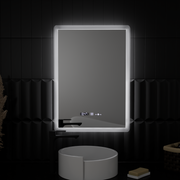 Specchio rettangolare a LED, 50x70 cm, sensore ELANCEE MotionGlow Marcello, sistema antiappannamento, orologio e termometro, specchi dimmerabili Titolo predefinito Marcello Alessandro Design