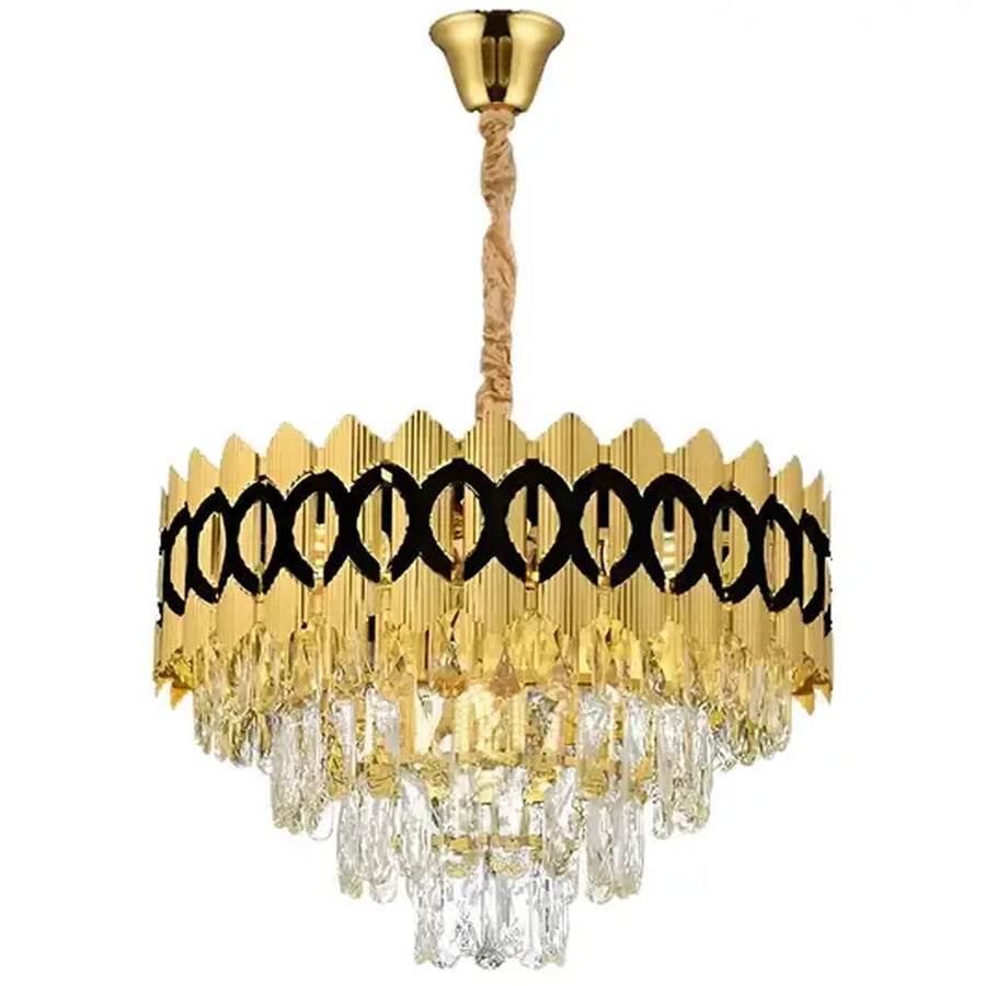 Candelabru Cristal PIERREFONDS Petito 3xE14, Diametru 37.5cm, Auriu Lucios, Inaltime Reglabila Candelabre Cristal Default Title Alessandro Design