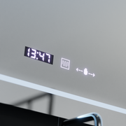 Specchio rettangolare a LED, 80x60 cm, stile Marcello MotionGlow, sistema antiappannamento, orologio e termometro, lente d'ingrandimento cosmetica, specchi Marcello dimmerabili Titolo predefinito Alessandro Design