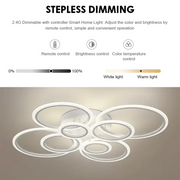 Lampadario a LED con telecomando BETTY 127W, 8 Cerchi, Luce Fredda/Calda/Neutra, Dimmerabile, Lampadario a LED Bianco con telecomando Titolo predefinito Alessandro Design