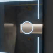 Specchio rettangolare a LED, 160x80 cm, sensore Marcello MotionGlow, sistema antiappannamento, orologio e termometro, lente d'ingrandimento cosmetica, specchi Marcello dimmerabili Titolo predefinito Alessandro Design