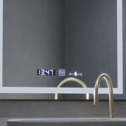 Specchio rettangolare a LED, 60x80 cm, Verite Royale Gold MotionGlow Marcello, sistema antiappannante, orologio e termometro, specchi dimmerabili Marcello Titolo predefinito Alessandro Design