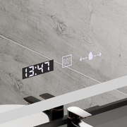Specchio rettangolare a LED, 50x70 cm, Verite Majeste Noir Motion Glow Marcello, sistema antiappannamento, orologio e termometro, specchi dimmerabili Marcello Titolo predefinito Alessandro Design