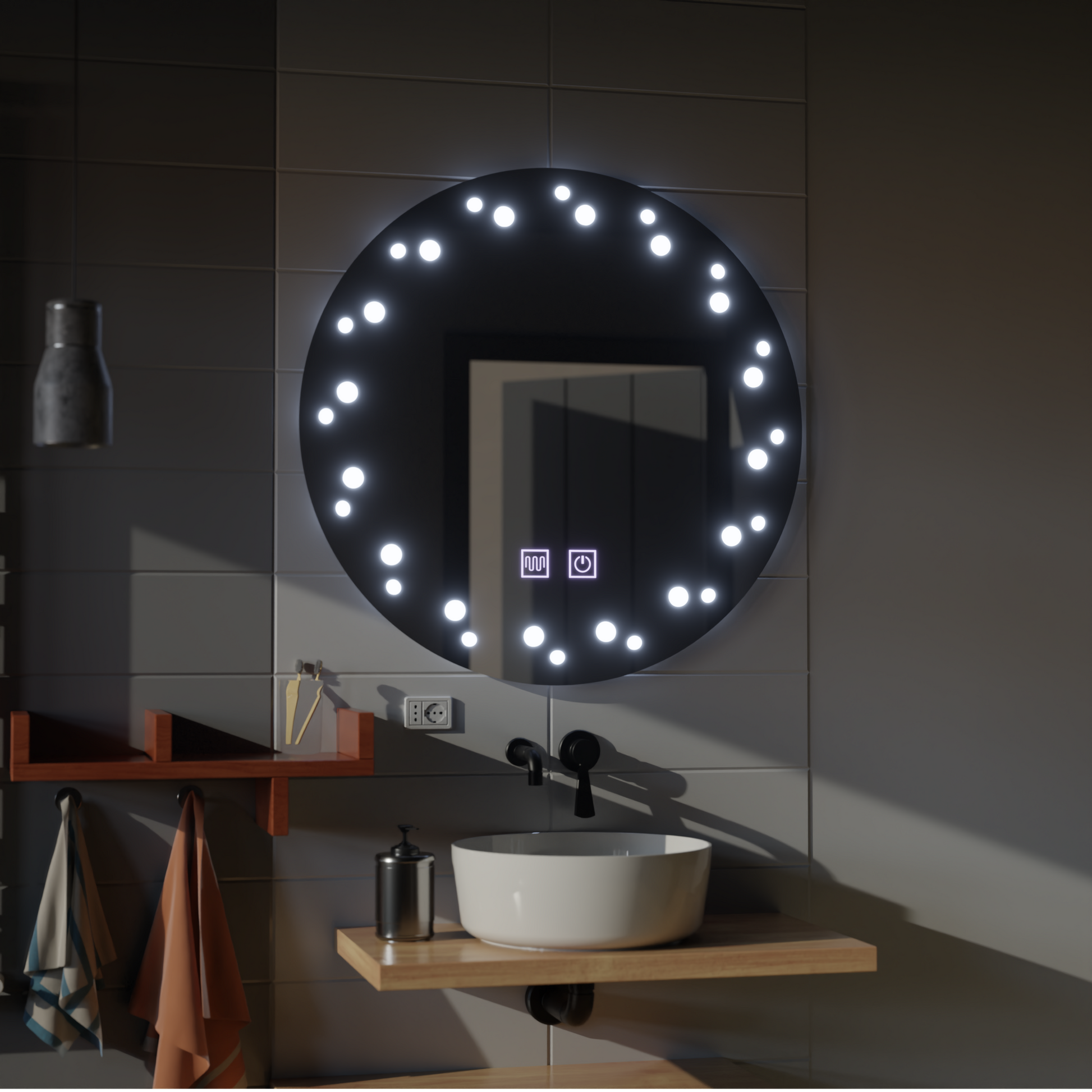 Specchio LED Touch Ivory Demist System 50X50cm Specchi Korman E Titolo predefinito Alessandro Design