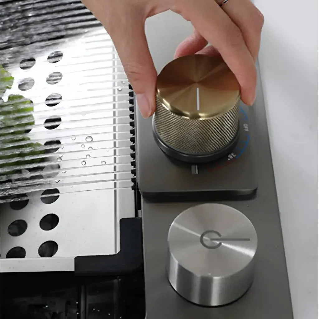 Set Lavello Cucina in Acciaio Inox con Doppio Rubinetto, Vaschetta Frutta/Verdura Forata, Vaschetta Universale con Piletta di Scarico, Tritatutto, Nero Grafite, Lavelli 75x45X21cm Titolo predefinito Alessandro Design