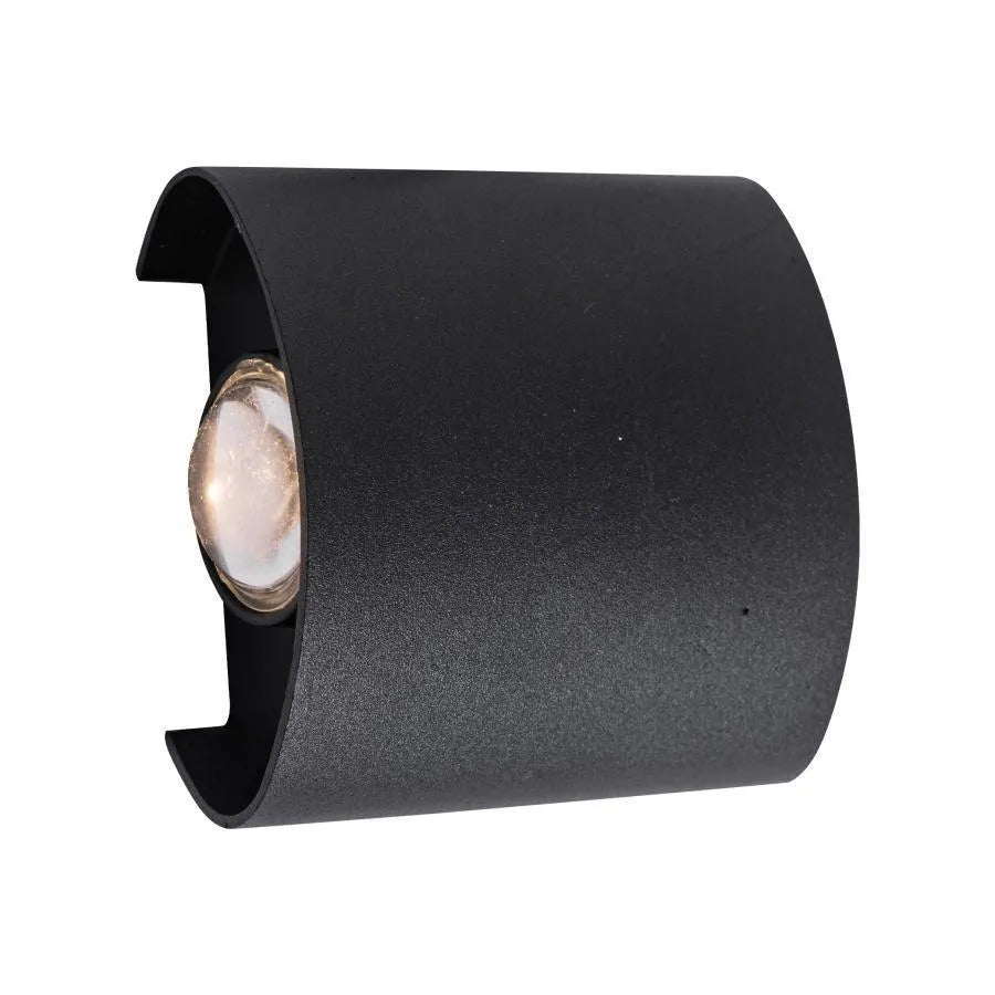 Fantas Lampada da Parete a LED per Interni ed Esterni, 2 Sorgenti x 1W, IP65, Metallizzato, Nero, 3000K Lampada da Parete per Esterno Titolo predefinito Alessandro Design