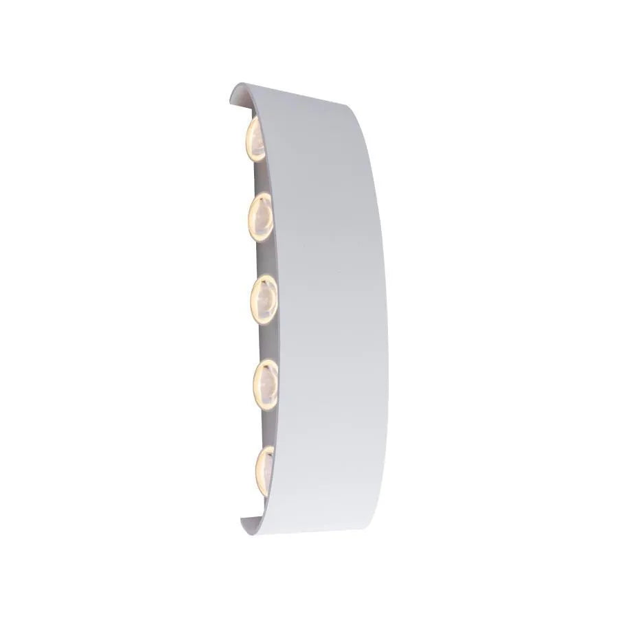 Fantas lampada da parete LED Interno/Esterno, 10 Sorgenti x 1W, IP65, Bianco, 3000K