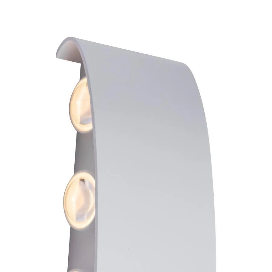 Fantas lampada da parete LED Interno/Esterno, 10 Sorgenti x 1W, IP65, Bianco, 3000K