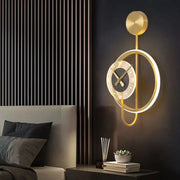 Aplica LED Bridger 18W Ceas Integrat Auriu Negru Aplice de Exterior Default Title Alessandro Design
