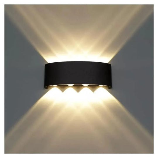 Fantas Lampada da Parete LED per Esterno e Interno, 8 Sorgenti x 1W, IP65, Metallizzato, Nero, 3000K Lampade da Parete per Esterno Titolo predefinito Alessandro Design