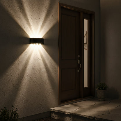 Lampada da Parete a LED per Esterni Ellis, 8W, 8 Sorgenti Luminose, Luce Calda, Lampada da Parete per Esterno Nera Titolo predefinito Alessandro Design