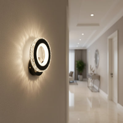 Lampada da parete NOVA Rotonda LED, 16W, Nero e acciaio inox, Luce calda/fredda/neutra