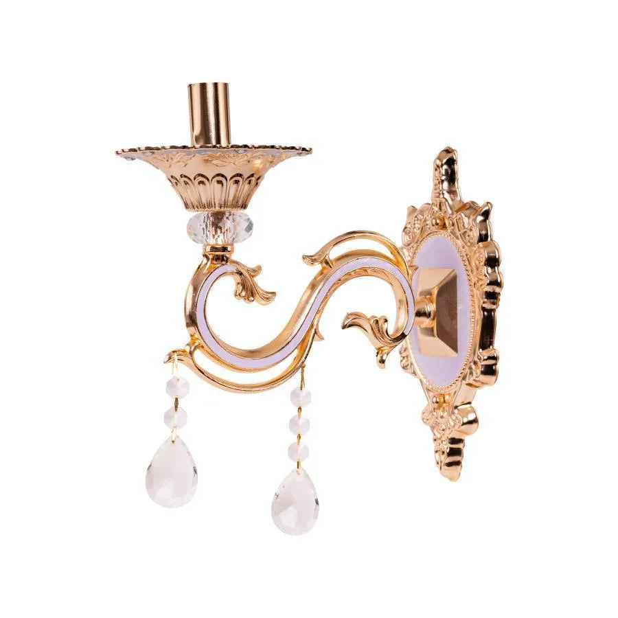 Lampada da parete Nicholas, 1xE14, lilla con oro, metallo e cristallo Lampade da parete per interni Titolo predefinito Alessandro Design