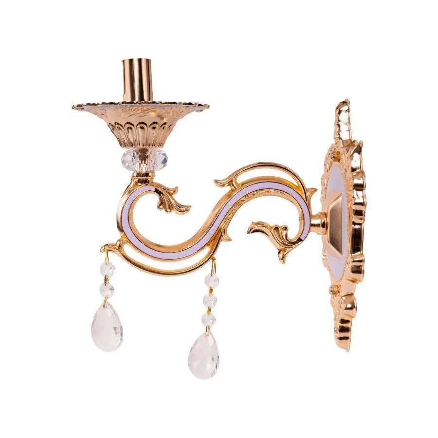 Lampada da parete Nicholas, 1xE14, lilla con oro, metallo e cristallo Lampade da parete per interni Titolo predefinito Alessandro Design