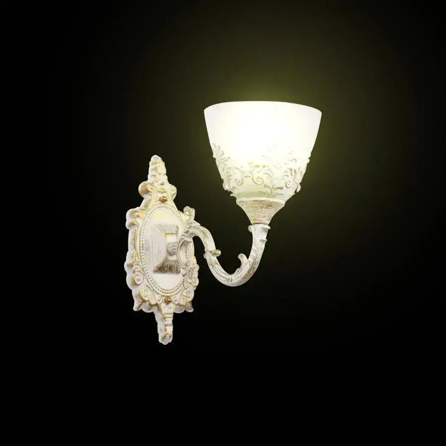 Lampada da parete rustica COTTAGE, 1xE27, Bianco, Metallo e Vetro Lampade da parete per interni Titolo predefinito Alessandro Design