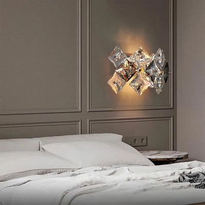 Lampada Zarina 2xE14, Metallo e Cristallo, Oro