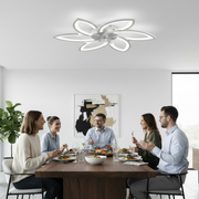 Lampadario LED ANEMO Fan con telecomando, 36W, D76,5cm, Luce fredda/neutra/calda, Metallo e plastica, Bianco