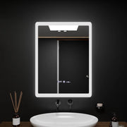 Specchio rettangolare a LED, 60x80 cm, sensore ELANCEE MotionGlow Marcello, sistema antiappannamento, orologio e termometro, specchi dimmerabili Titolo predefinito Marcello Alessandro Design