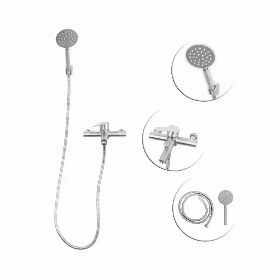 Rubinetto da bagno con soffione doccia, acciaio inossidabile SUS304, satinato, rubinetti e colonne doccia LY010 Titolo predefinito Alessandro Design