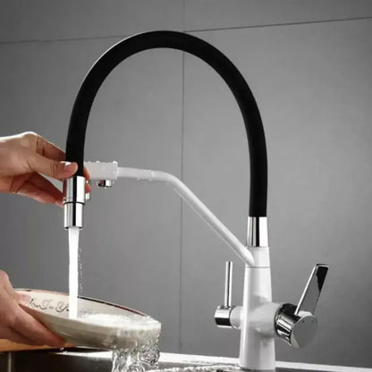 Rubinetto da cucina con 3 rubinetti Rubinetto flessibile Ottone sanitario Rubinetti da cucina bianchi - neri Titolo predefinito Alessandro Design
