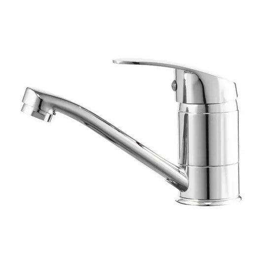 Rubinetto per lavabo, bocca girevole, lunghezza 18 cm, cartuccia in ceramica, cromo, attacco incluso Rubinetti cucina Titolo predefinito Alessandro Design