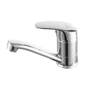 Rubinetto per lavabo, bocca girevole, lunghezza 18 cm, cartuccia in ceramica, cromo, attacco incluso Rubinetti cucina Titolo predefinito Alessandro Design