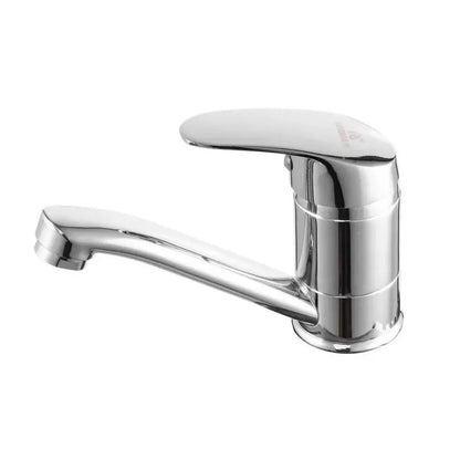 Rubinetto per lavabo, bocca girevole, lunghezza 18 cm, cartuccia in ceramica, cromo, attacco incluso Rubinetti cucina Titolo predefinito Alessandro Design