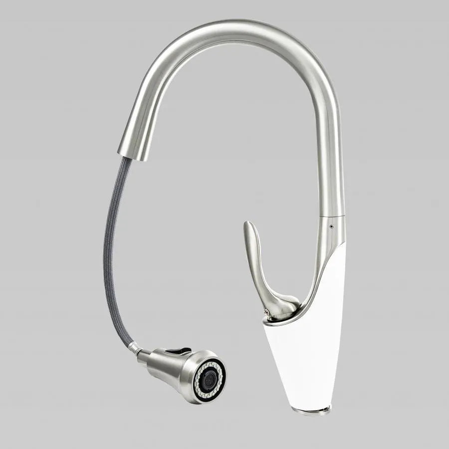 Rubinetto Cucina Con Doccia Estraibile, Ottone Sanitario, Cromo, W054 Rubinetti Cucina Titolo predefinito Alessandro Design