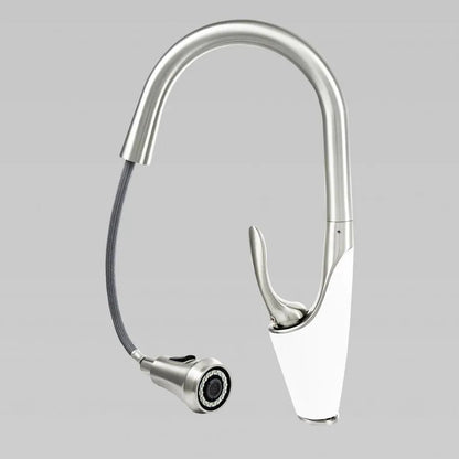 Rubinetto Cucina Con Doccia Estraibile, Ottone Sanitario, Cromo, W054 Rubinetti Cucina Titolo predefinito Alessandro Design