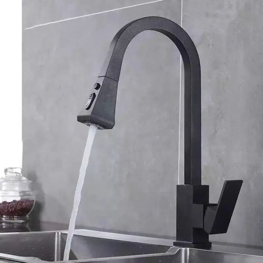 Rubinetto Cucina Con Doccia Estraibile, Ottone Sanitario, Nero, OD/2040 Rubinetti Cucina Titolo predefinito Alessandro Design