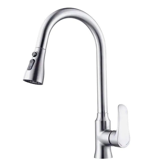 Baterie Bucatarie cu Dus Extractibil Inox Argintiu ZY1014 Baterii de Bucatarie Default Title Alessandro Design