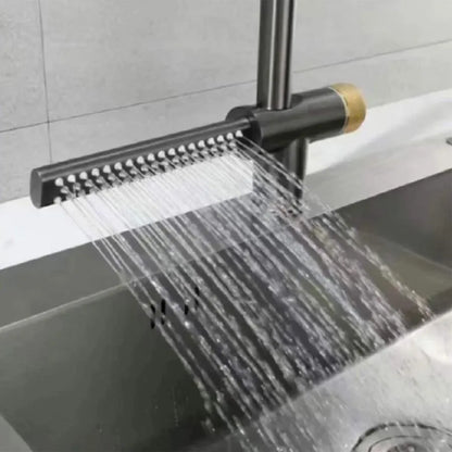 Rubinetto cucina con doccetta estraibile in acciaio inox grigio con funzione cascata YB1500N Rubinetti cucina Default Title Alessandro Design
