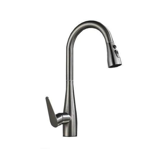 Baterie Bucatarie cu Dus Extractibil Inox Gri ZY1010 Baterii de Bucatarie Default Title Alessandro Design