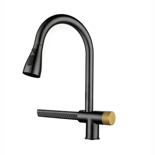 Rubinetto cucina con doccetta estraibile in acciaio inox nero con funzione cascata YB1500H Rubinetti cucina Default Title Alessandro Design
