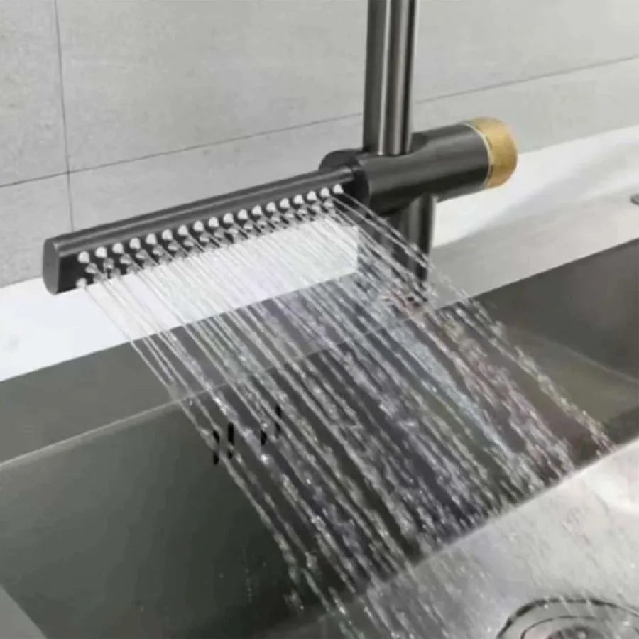 Rubinetto cucina con doccetta estraibile in acciaio inox nero con funzione cascata YB1500H Rubinetti cucina Default Title Alessandro Design