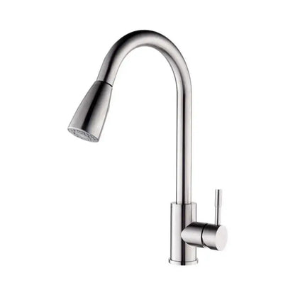 Rubinetto Cucina con Doccia Estraibile, Acciaio Inossidabile SUS304, Satinato, CF018 Rubinetti Cucina Titolo predefinito Alessandro Design