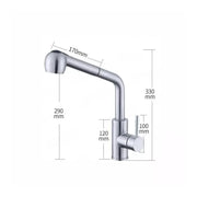 Rubinetto cucina con doccetta estraibile Starke CF019, monocomando, acciaio inox, cartuccia ceramica, finitura satinata Rubinetti Cucina Default Title Alessandro Design