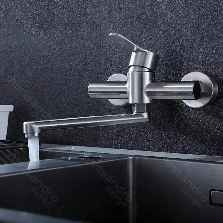 Rubinetto da cucina, acciaio inossidabile SUS304, satinato, Rubinetti da cucina CF037 Titolo predefinito Alessandro Design