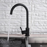 Rubinetto Cucina Monocomando Bocca Girevole Cartuccia Ceramica Acciaio Inox Attacchi Nero Satinato Kit di Fissaggio Incluso HS001 Rubinetti Cucina Titolo predefinito Alessandro Design