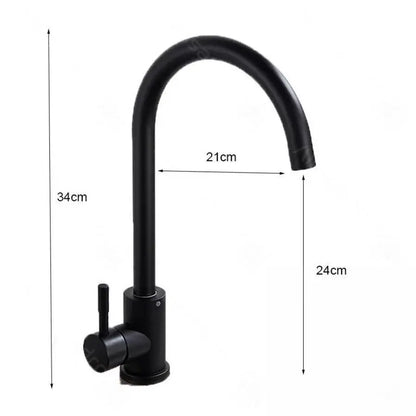 Rubinetto Cucina Monocomando Bocca Girevole Cartuccia Ceramica Acciaio Inox Attacchi Nero Satinato Kit di Fissaggio Incluso HS001 Rubinetti Cucina Titolo predefinito Alessandro Design
