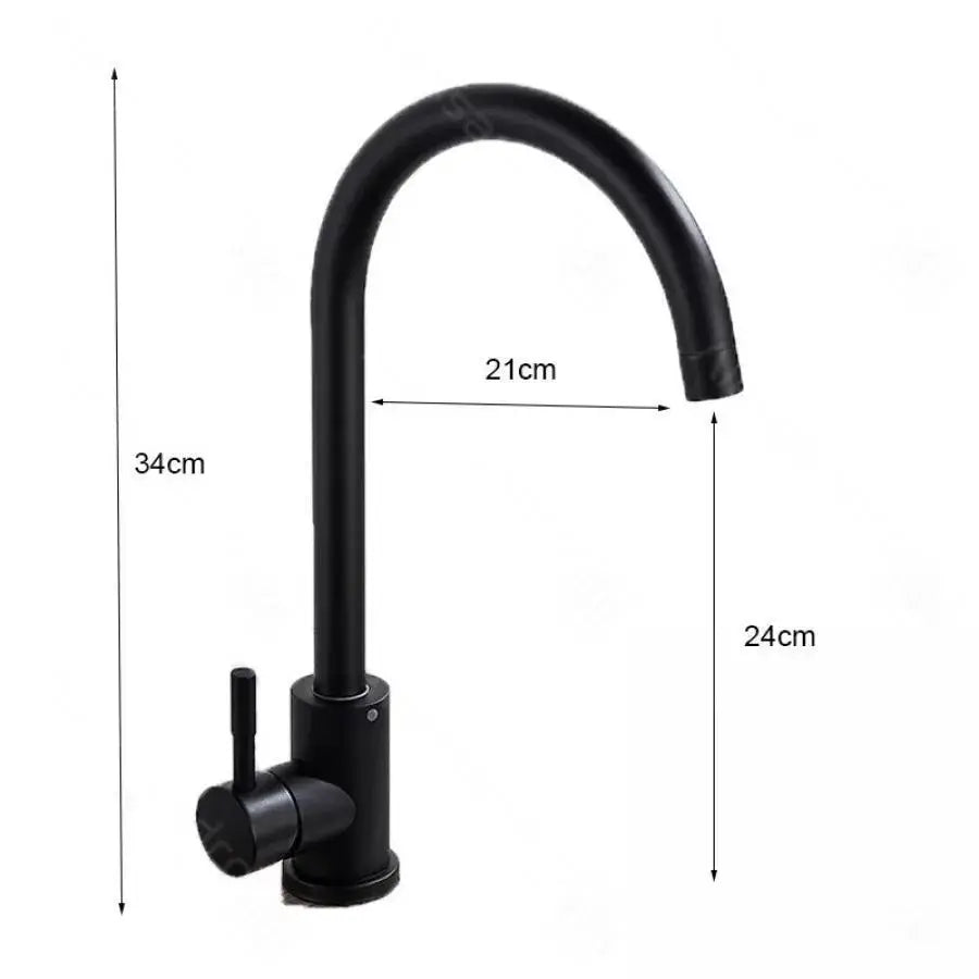 Rubinetto Cucina Monocomando Bocca Girevole Cartuccia Ceramica Acciaio Inox Attacchi Nero Satinato Kit di Fissaggio Incluso HS001 Rubinetti Cucina Titolo predefinito Alessandro Design