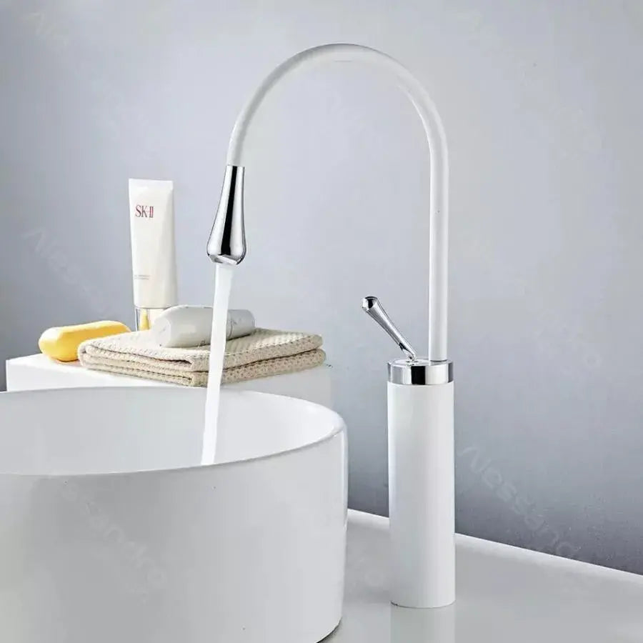 Rubinetto per lavabo, Ottone sanitario, Bianco, WZY/326/A Rubinetti per bagno Titolo predefinito Alessandro Design