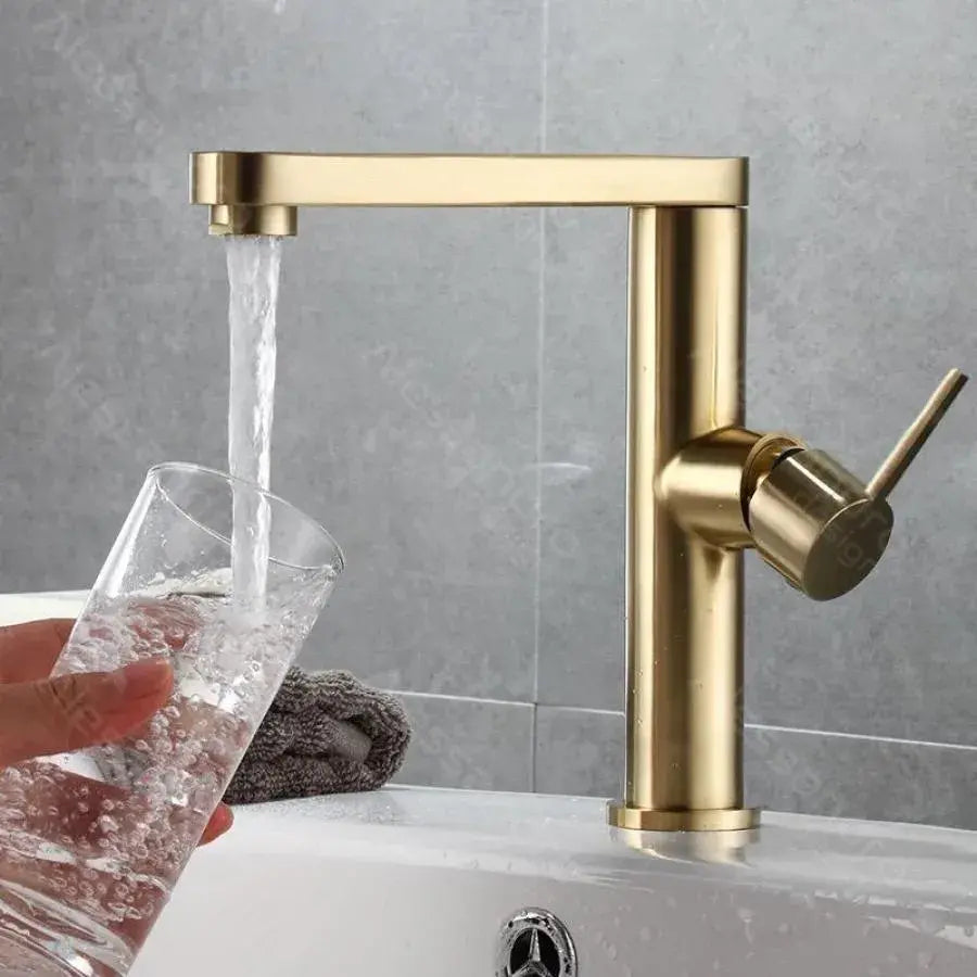 Rubinetto per lavabo, ottone sanitario, oro, 9107D Rubinetti per bagno Titolo predefinito Alessandro Design