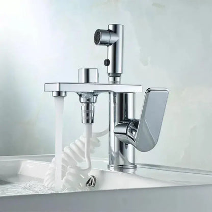 Rubinetto lavabo multifunzione con doccetta estraibile, finitura cromo lucido, design moderno Rubinetti Bagno Default Title Alessandro Design