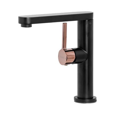 Rubinetto per lavabo, ottone sanitario, nero, 9107H/M