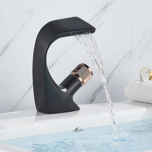 Rubinetto Monocomando Lavabo Sanitari Ottone Nero Attacchi inclusi OD/2055 Rubinetti Bagno Titolo predefinito Alessandro Design
