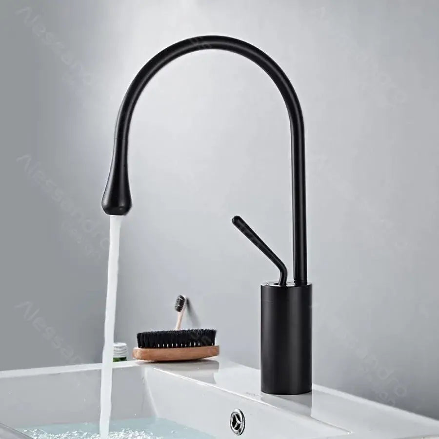 Rubinetto per lavabo, Ottone sanitario, Nero, WZY/327/B Rubinetti per bagno Titolo predefinito Alessandro Design